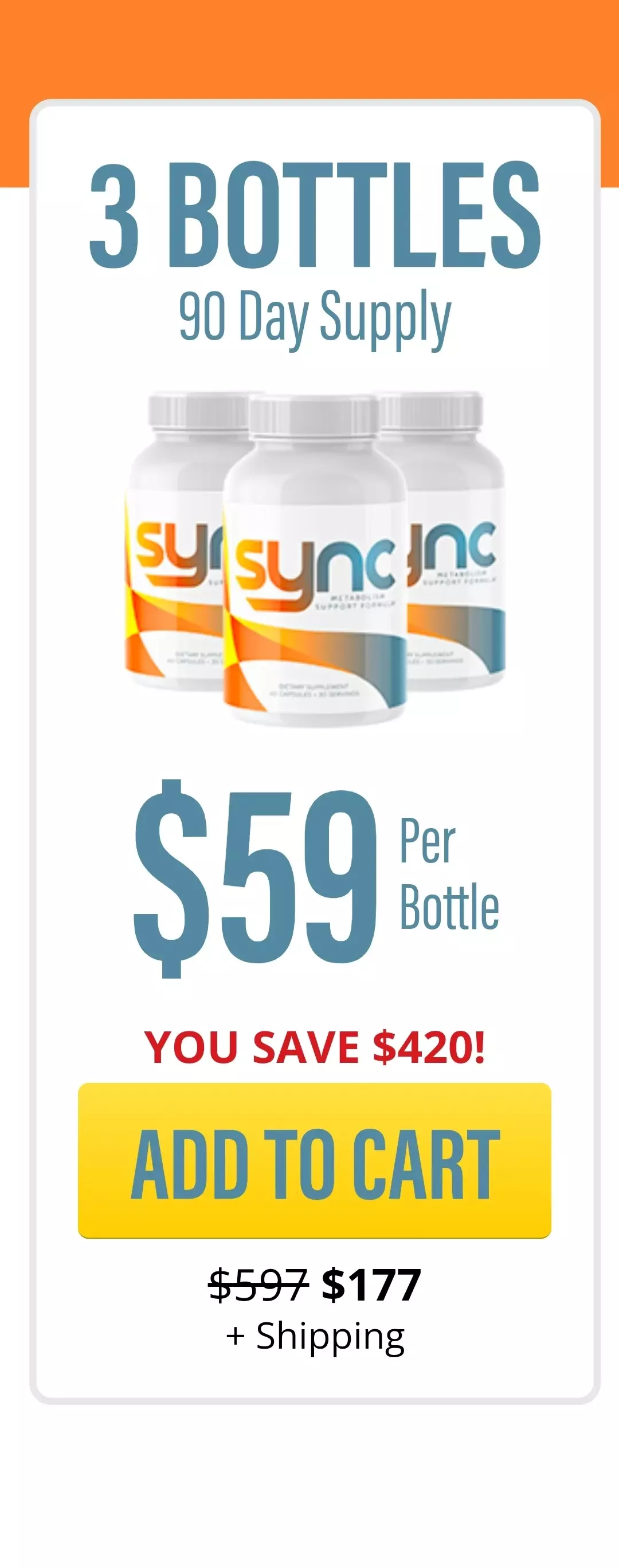 Sync 3 bottles pricing